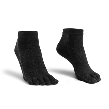 Mantar Önleyici Parmaklı Patik Siyah Gümüş Çorap